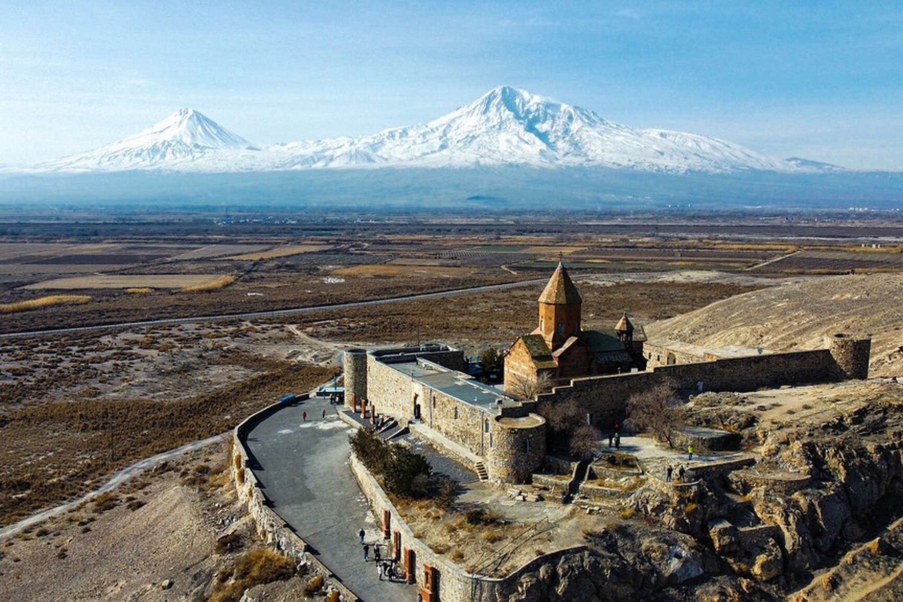 Khor Virap monastery today, with Mount Ararat in the background